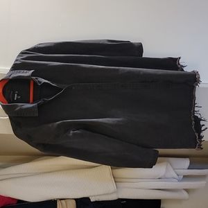 Missguided Tall Black Denim Shirt Dress